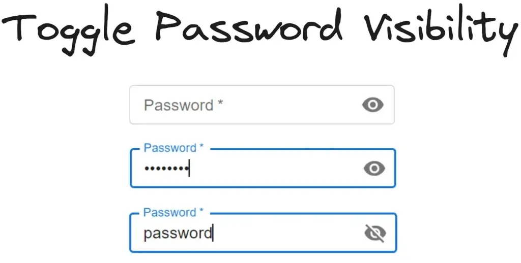 toggle password text input field